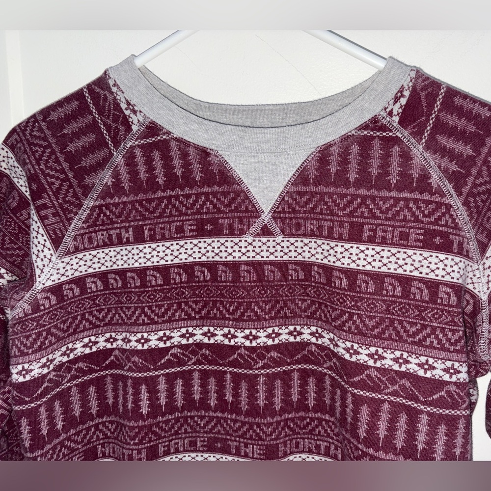 The North Face striped Fair-isle crewneck sweatshirt women's sz S VGUC - Picture 2 of 8